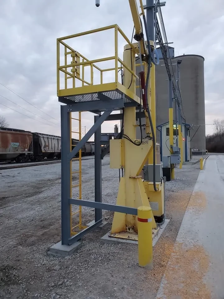 Industrial loading platform with stairs built by Gatrel Enterprises