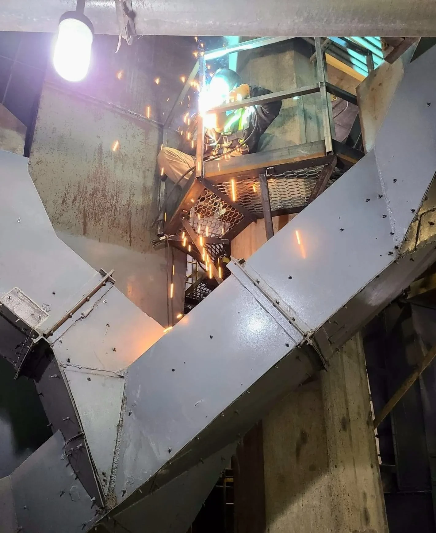 Gatrel Enterprises welder working on an industrial construction project
